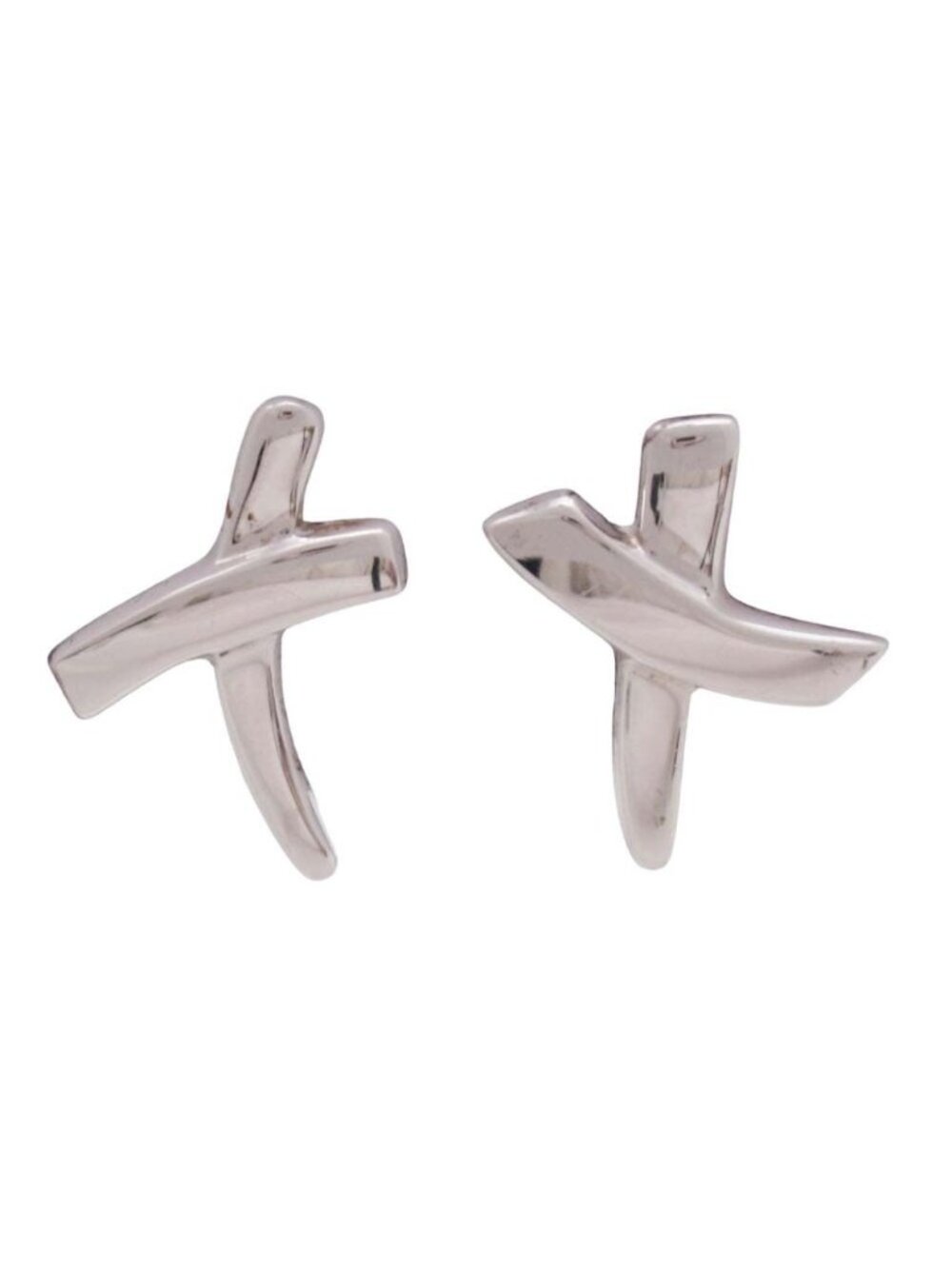 Tiffany & Co Kiss Cross Graffiti Earrings Paloma Picasso Silver